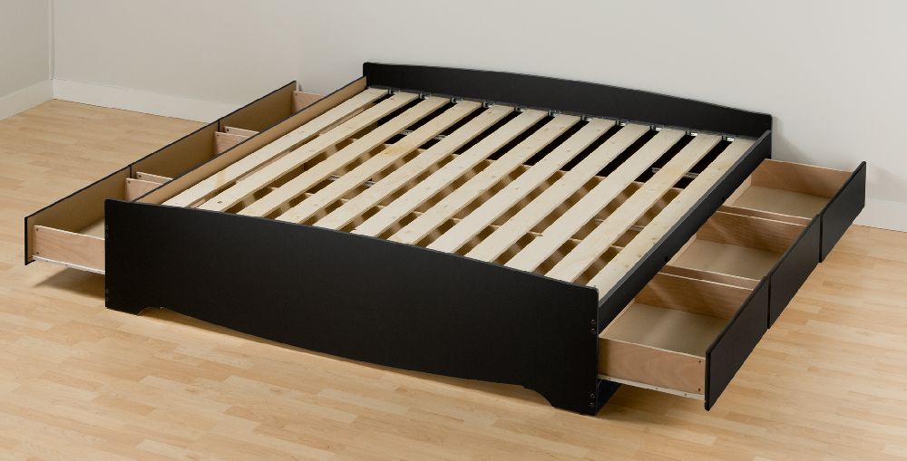 King Platform Bed with Drawers