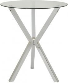 Coaster 100186 Chrome & Clear & Tempered Glass Bar Table Only