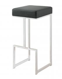 Coaster Rec Room 105263 Bar Stool in Chrome and Black Leatherette