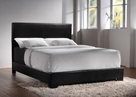 Conner 300260Q Queen Bed upholstered in black leatherette
