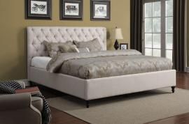 Farrah 300403Q Queen Upholstered Bed in oatmeal fabric