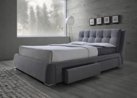Fenbrook 300523Q Queen Upholstered Grey Fabric Bed Frame