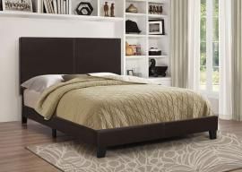 Muave 300557T Twin Bed upholstered in dark brown leatherette