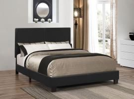 Muave 300558F Full Bed upholstered in black leatherette