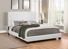 Muave 300559F Full Bed upholstered in white leatherette