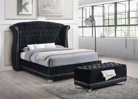 Barzini 300643KE Eastern King Upholstered Bed In Black Leatherette