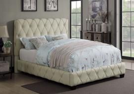 Elsinore 300684KW California King Bed upholstered in beige fabric