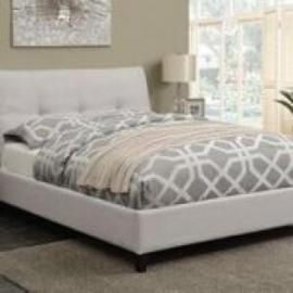 Amador 300698Q Queen bed upholstered in beige fabric
