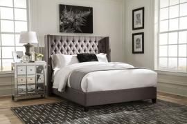 Benicia 300705KE Eastern King Upholstered Grey Bed Frame