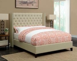 Benicia 300706KE Eastern King Upholstered Beige Bed Frame