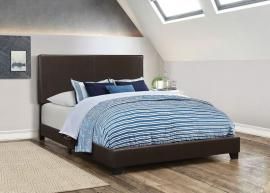 Dorian 300762EK Eastern King Upholstered Bed Frame In Brown Leatherette