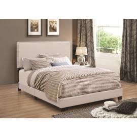 Boyd 350051T Twin Upholstered Ivory Fabric Bed Frame
