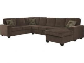 Brown Fabric Sectional with Chaise & Storage 501686 by Coaster