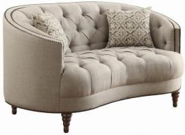 Avonlea Collection By Coaster 505642 Grey Linen Loveseat