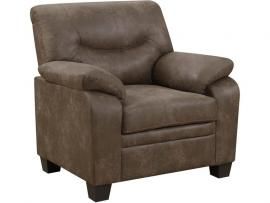 Meagan Collection by Coaster 506563 Brown Coated Microfiber Fabric Chair