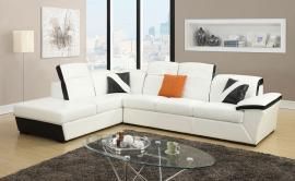 Sienna Collection 51625 White/Black Sectional Sofa
