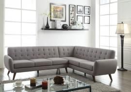 Essick 52765 Mid Century Modern Grey Sectional Sofa