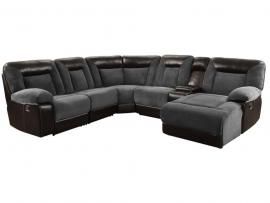 Grey & Black Fabric Reclining Sectional with Chaise 600090 by Coaster-12357