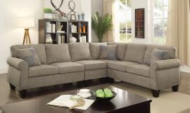 Rian 6329LG Light Gray Rolled Arm Sectional
