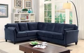 Peever 6368NV Navy Blue Contemporary Sectional Sofa