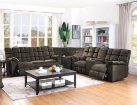 Hershey by Coaster 650241-SBT Chocolate Padded Textured Velvet 3PC Sectional