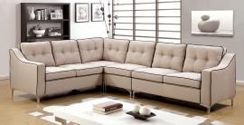 Glenda 6851BG Beige  Contemporary Sectional Sofa