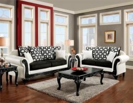 Dolphy Collection Carved Wood Trim Sofa & Loveseat Set