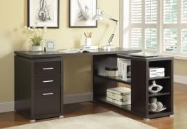 Yvette Collection 800517 L-Shaped Cappuccino Office Desk