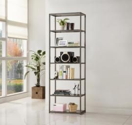 Rosemary Collection 801017 Six-Tier Black Nickel Bookcase
