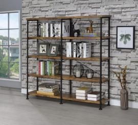 Kellen Collection 801543 Nutmeg Brown and Black Double Bookcase