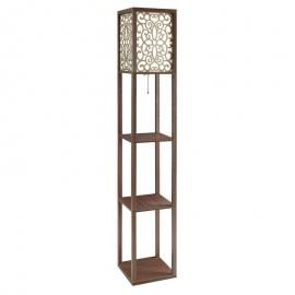 Cappuccino Finish 901568 Floor Lamp with Flower Pattern Shade
