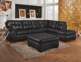 Showtime 9568 Black Tufted Sectional with Chaise