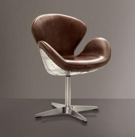 Brancaster by Acme 96553 Top Grain Leather Accent Swivel Chair