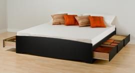 Black King Platform Storage Bed (6-drawers) BBK8400