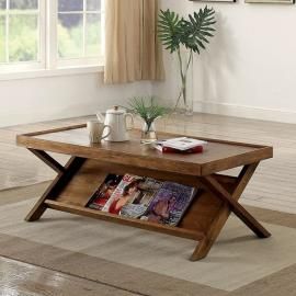 Caitlan by Furniture of America Light Oak CM4177C Coffee Table