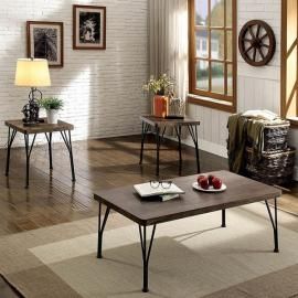 Majorca by Furniture of America Brown CM4279BR-3PK Coffee Table Set