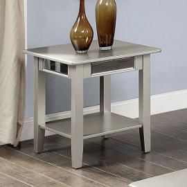 Celestine Silver Finish by Furniture of America  Collection CM4347E End Table