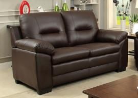 Parma Brown Leatherette Loveseat CM6324BR-LV by Furniture of America