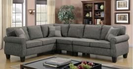 Rhian Dark Gray Linen-Fabric Sectional CM6329GY by Furniture of America