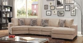 Amelia Beige Corduroy Fabric Sectional CM6372 by Furniture of America