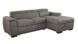 Patty Ash Brown Fabric Sectional with Pull-up Bed CM6514BR by Furniture of America-12689