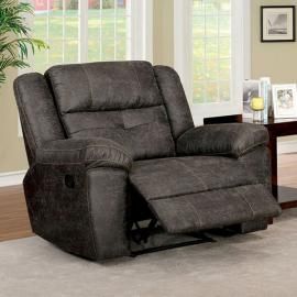 Chichester Dark Brown Fabric Recliner CM6943-CH by Furniture of America