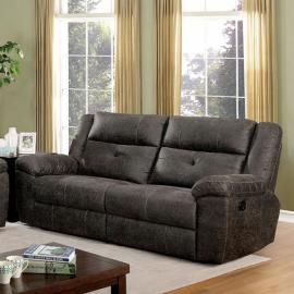 Chichester Dark Brown Fabric Reclining Loveseat CM6943-LV by Furniture of America
