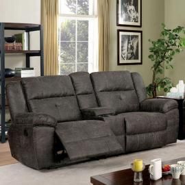 Chichester Dark Brown Fabric Reclining Sofa CM6943-SF by Furniture of America
