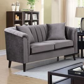Dawn Gray Fabric Loveseat CM6955-LV by Furniture of America