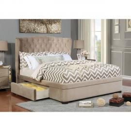 Aoifa Taupe Fabric Full Bed CM7544F by Furniture of America