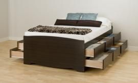 Espresso Tall Full Platform Storage Bed (12-drawers) EBD5612