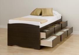 Espresso Tall Twin / Mates Platform Storage Bed (6-drawers) EBT4106
