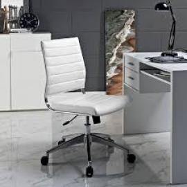 Jive EEI-1525 White Armless Mid-Back Office Chair