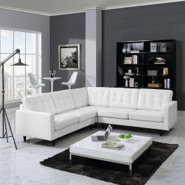Noelle EEI-1549WH White Sectional Sofa
